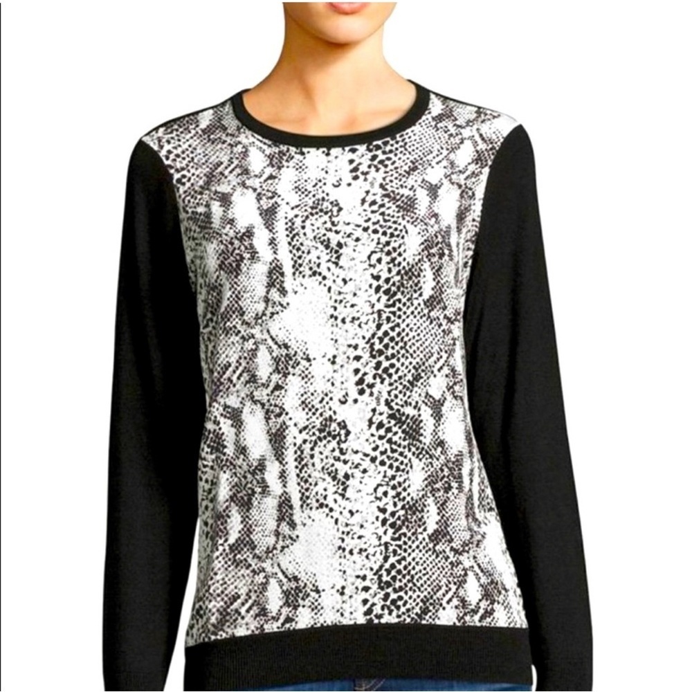 Equipment Roland Snakeskin Print Silk Wool Sweater Size S
